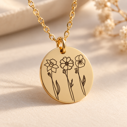 Personalized Birth Flower Bouquet Necklace | Lovelle