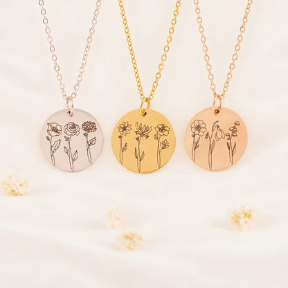 Personalized Birth Flower Bouquet Necklace | Lovelle