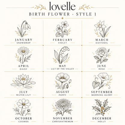 Personalized Birth Flower Bouquet Necklace | Lovelle