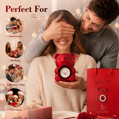 Forever Rose Bear Necklace Gift Set