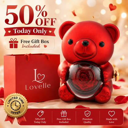 Forever Rose Bear Necklace Gift Set