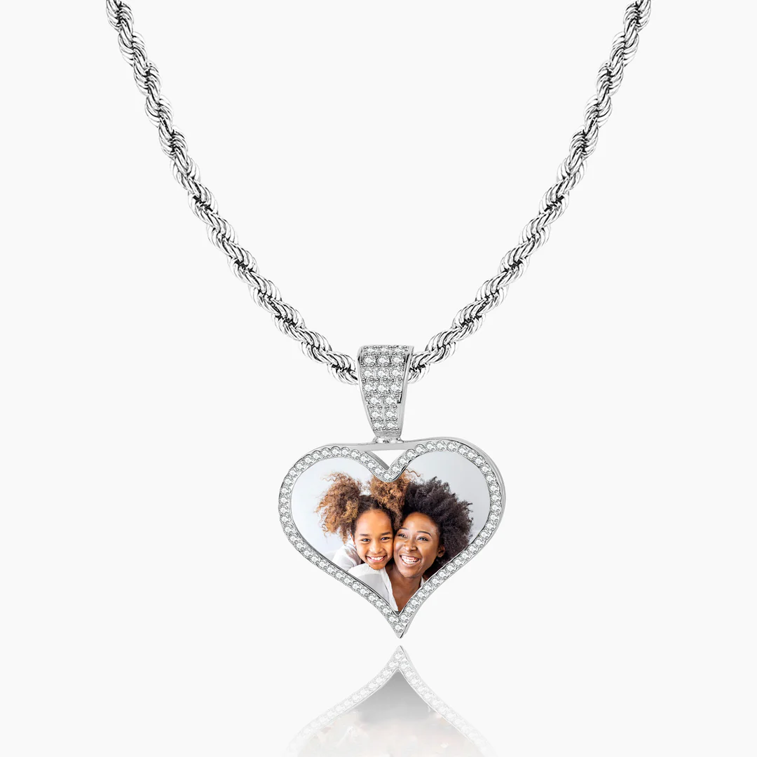 Personalized Photo Necklace Iced Pendant Design
