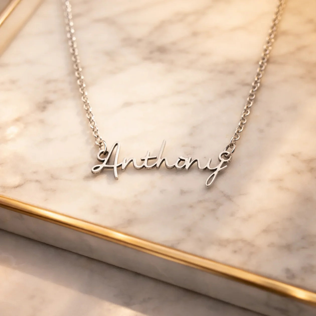 Personalized Name Necklace Inside Rose Gift Box