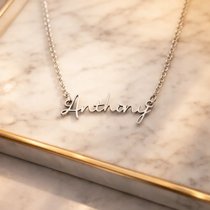 Personalized Name Necklace Inside Rose Gift Box