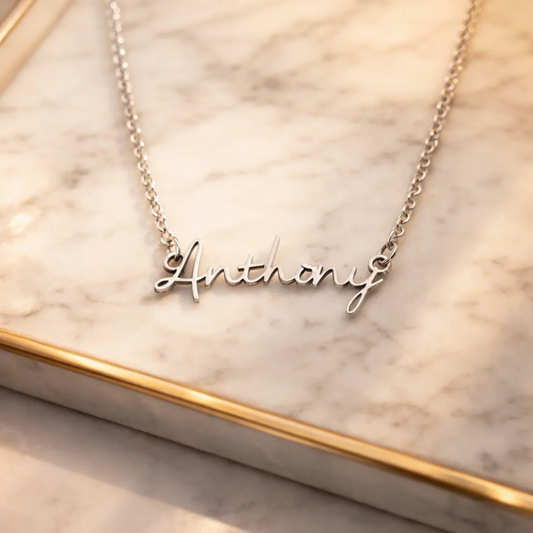 Personalized Name Necklace Inside Rose Gift Box
