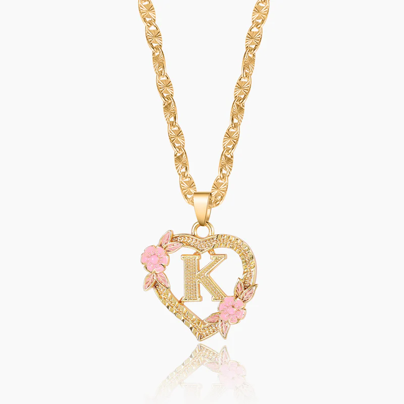 Flower Initial Necklace with Clip Chain by Lovelle
