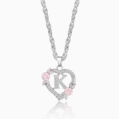 Elegant Floral Alphabet Necklace