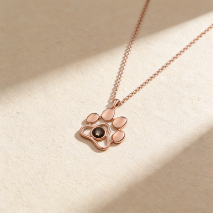 Forever Paw Photo Projection Necklace by Lovelle
