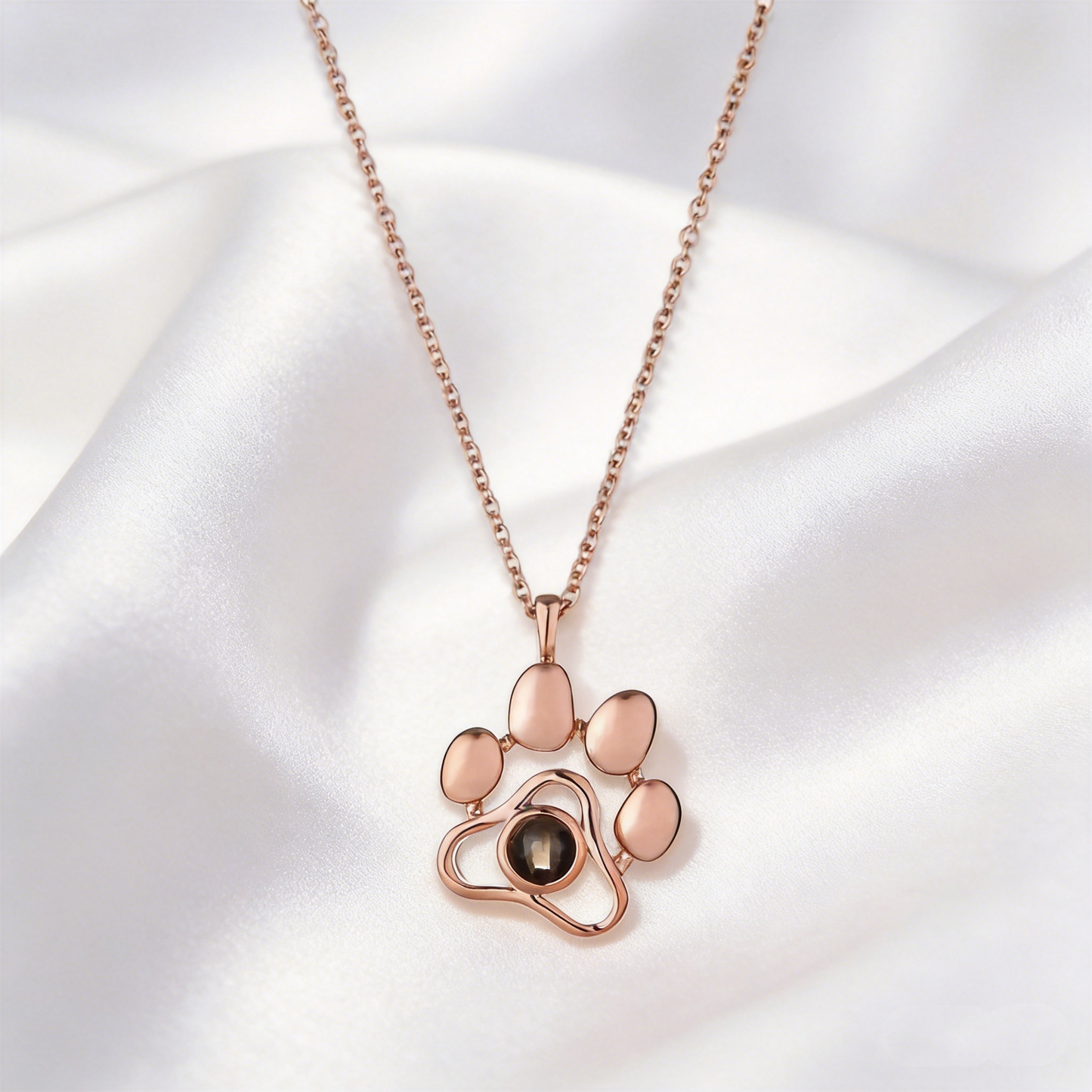 Hidden Photo Projection Inside Paw Pendant