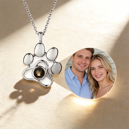 Custom Pet Photo Projection Necklace Close Up