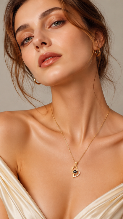 Hidden Message Heart Projection Necklace