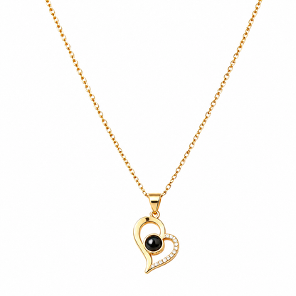 Hidden Message Heart Projection Necklace