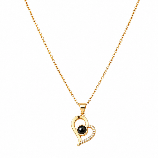 Hidden Message Heart Projection Necklace