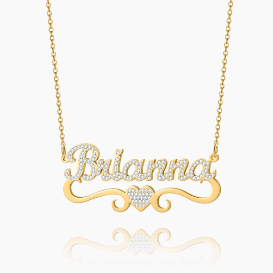 Iced Heart Personalized Name Necklace by Lovelle