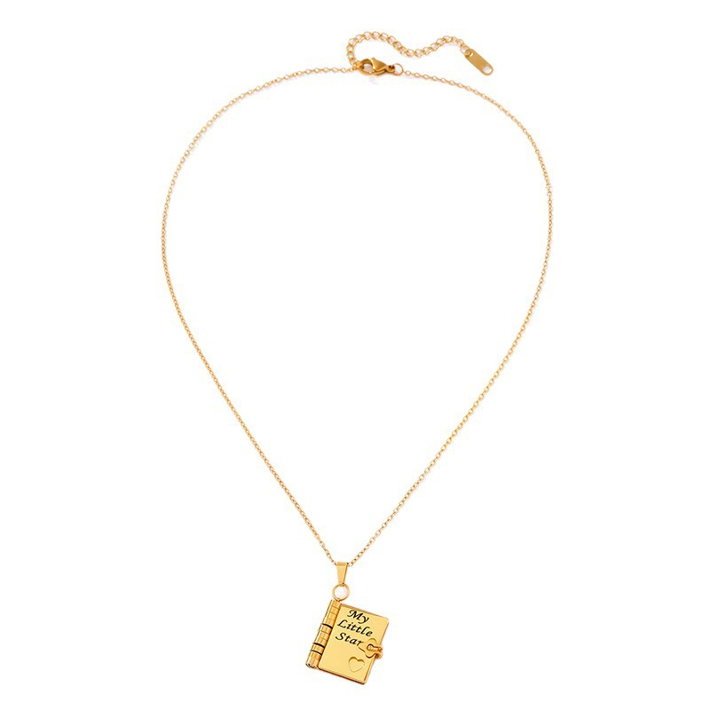Gold Love Letter Book Necklace