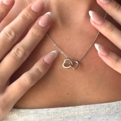 Woman Wearing Personalized Heart Necklace