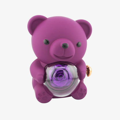 Forever Rose Bear Necklace Gift Set